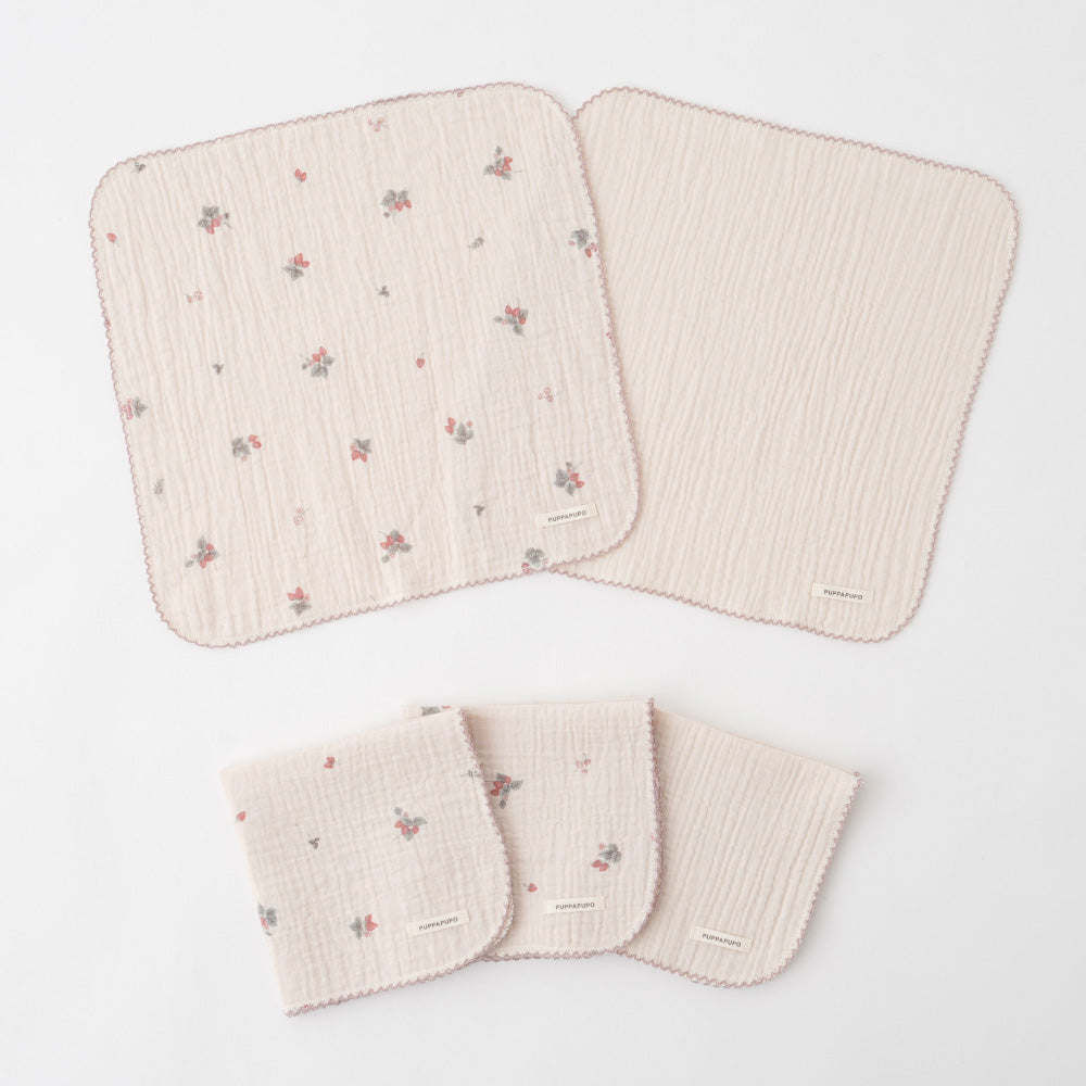 ハンカチ 5枚セット 2重ガーゼ