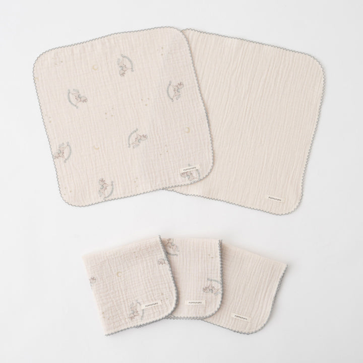 ハンカチ 5枚セット 2重ガーゼ