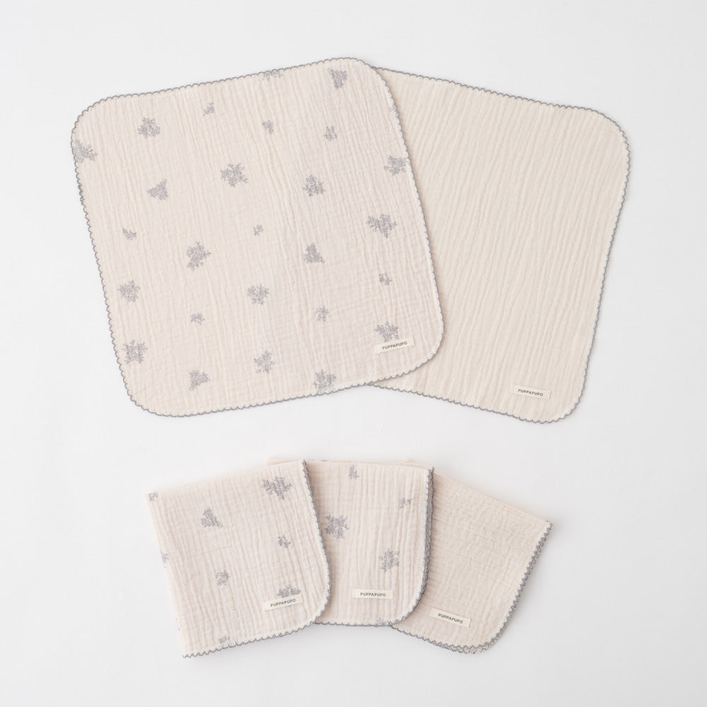 ハンカチ 5枚セット 2重ガーゼ