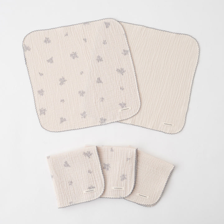 ハンカチ 5枚セット 2重ガーゼ