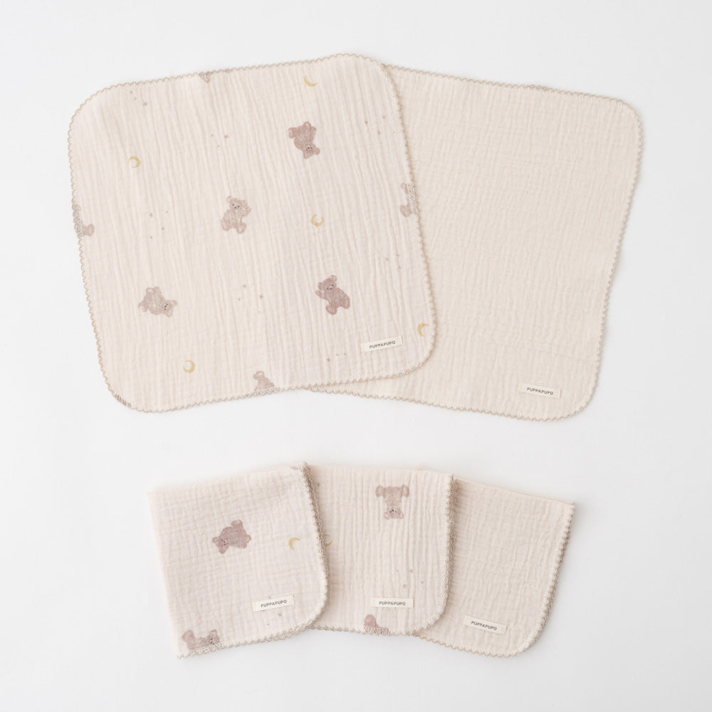 ハンカチ 5枚セット 2重ガーゼ