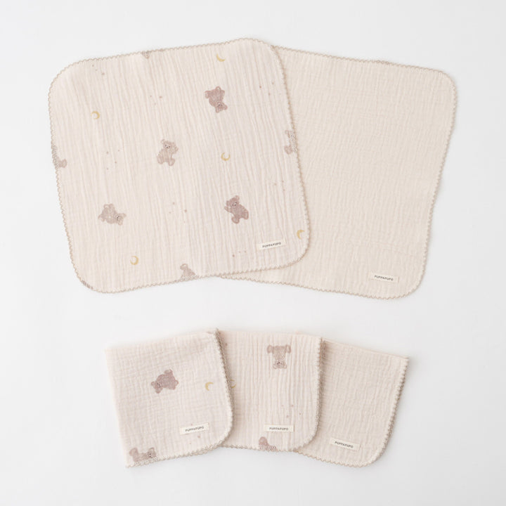 ハンカチ 5枚セット 2重ガーゼ