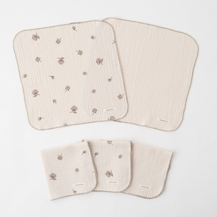 ハンカチ 5枚セット 2重ガーゼ