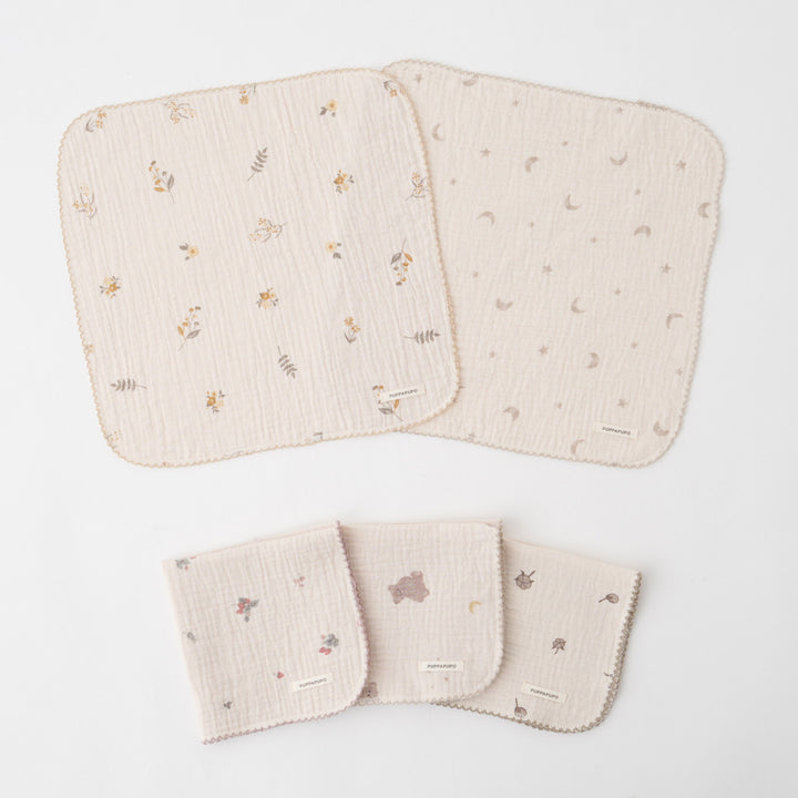 ハンカチ 5枚セット 2重ガーゼ