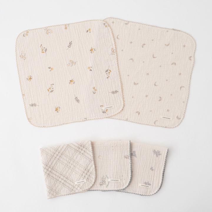 ハンカチ 5枚セット 2重ガーゼ