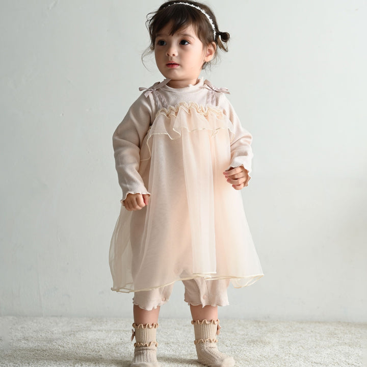 チュール フリルワンピース ロンパース