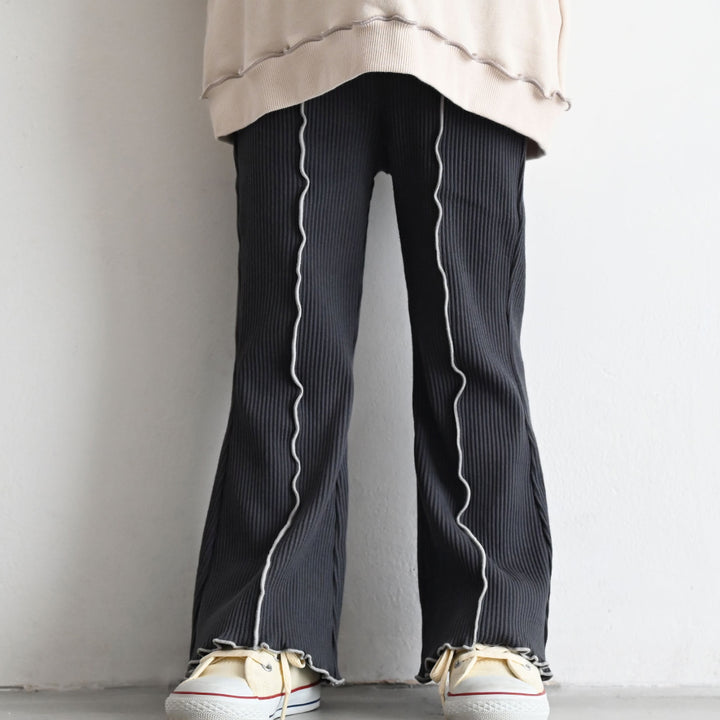 メロー フレア パンツ リブ