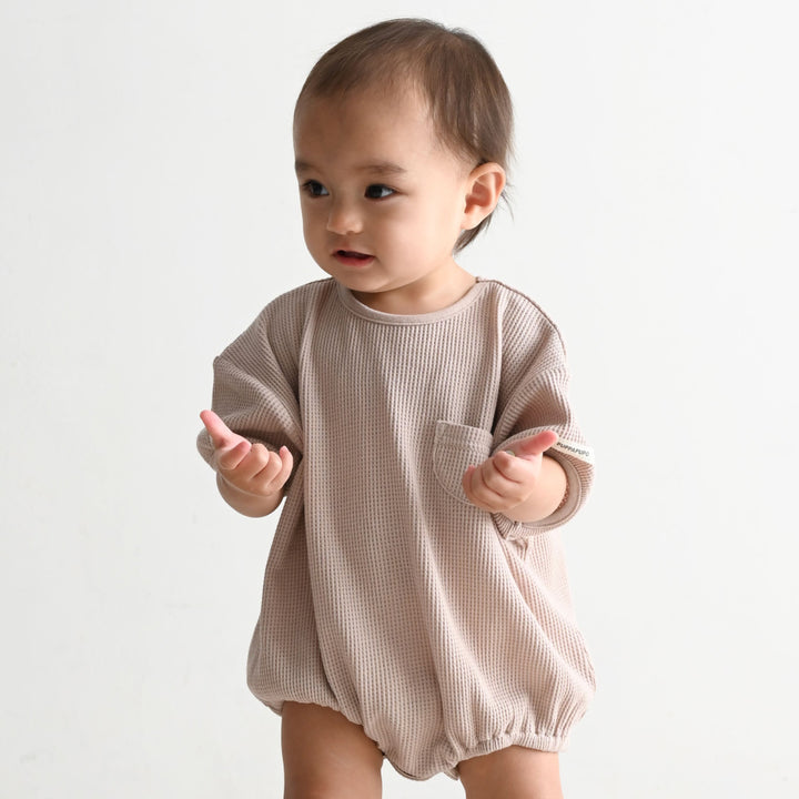 プランプ 半袖 ロンパース ワッフル