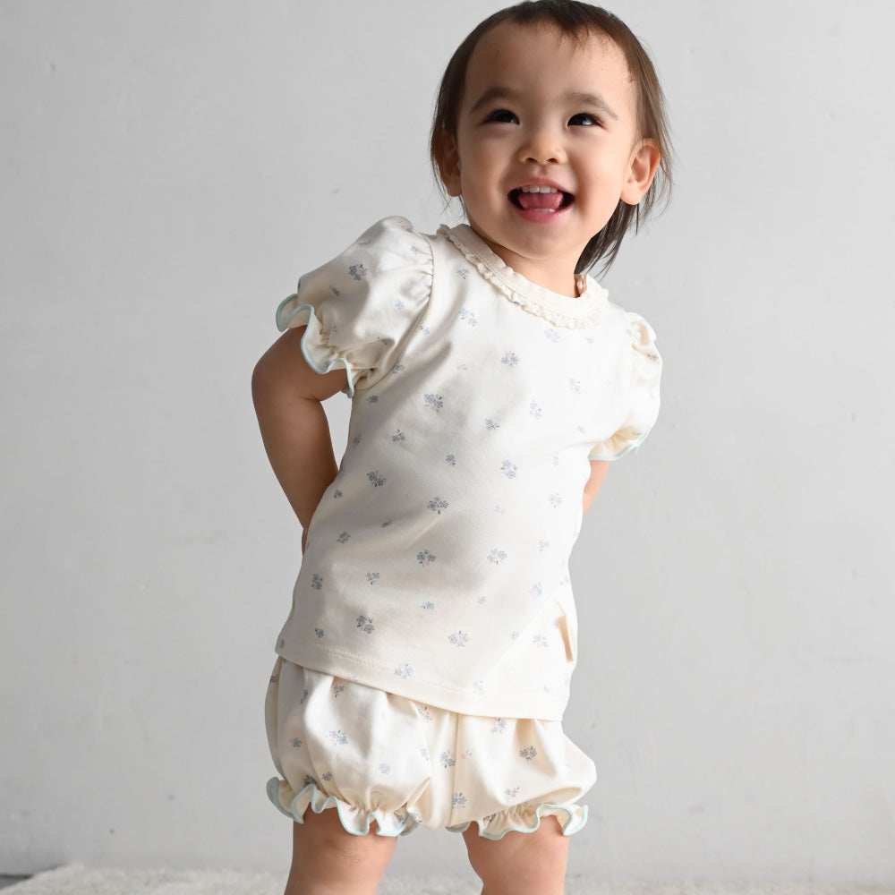 セットアップ パフスリーブ 半袖 Tシャツ ショートパンツ