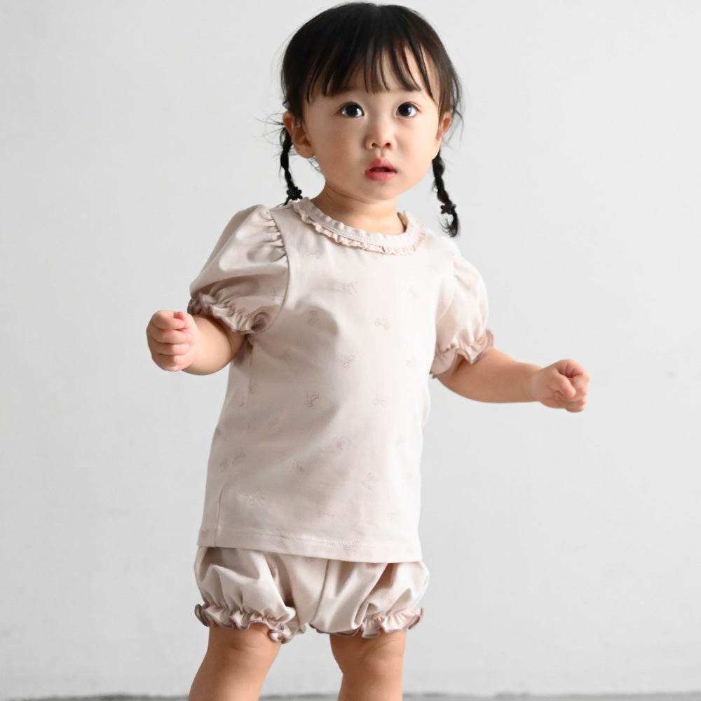 セットアップ パフスリーブ 半袖 Tシャツ ショートパンツ