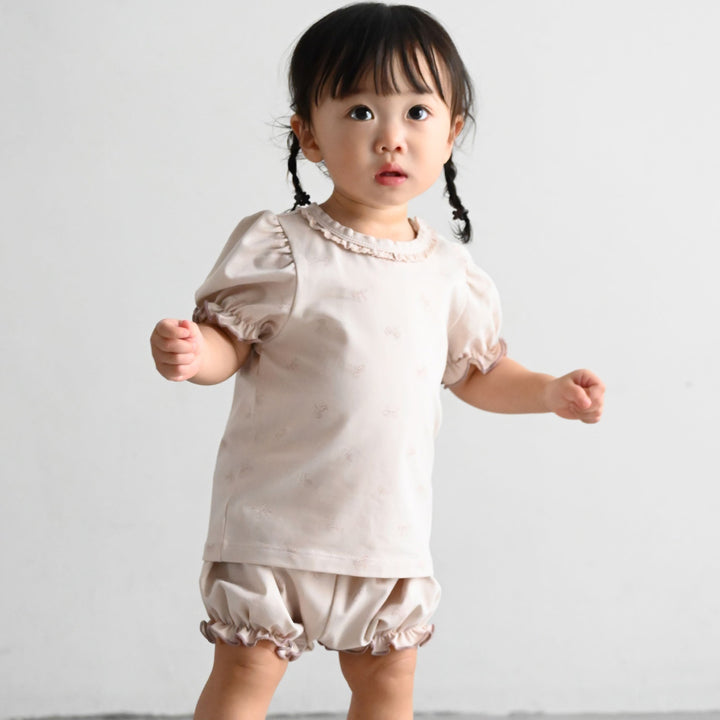 セットアップ パフスリーブ 半袖 Tシャツ ショートパンツ