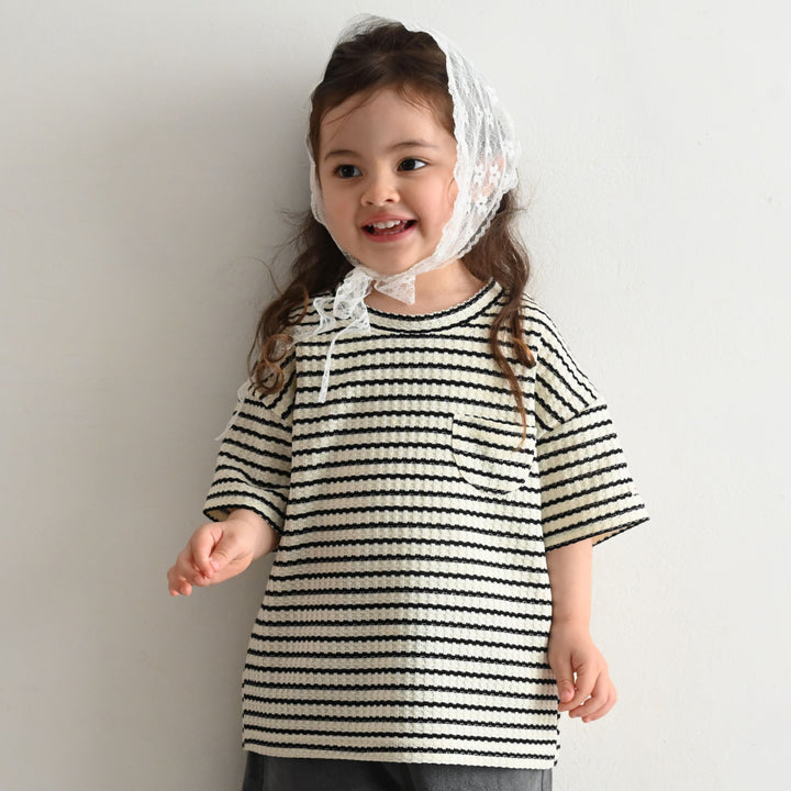 クルーネック 半袖 Tシャツ ワッフル