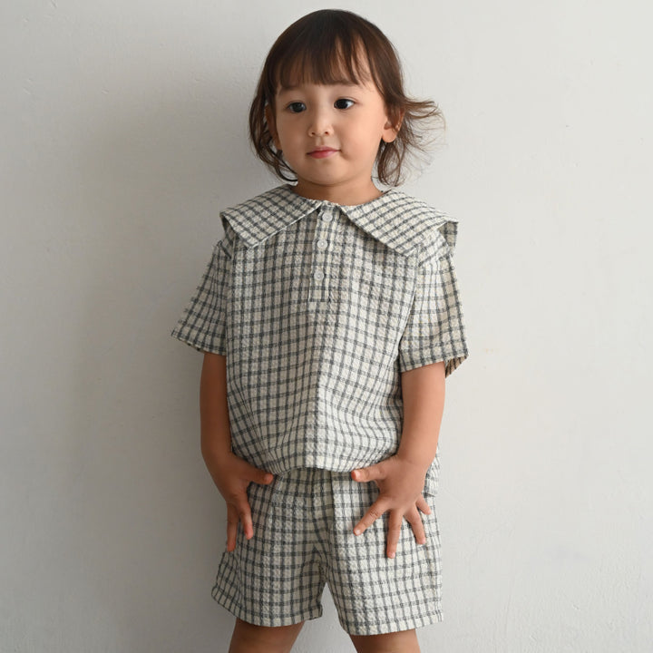 セットアップ セーラーカラー 半袖 シャツ ショートパンツ