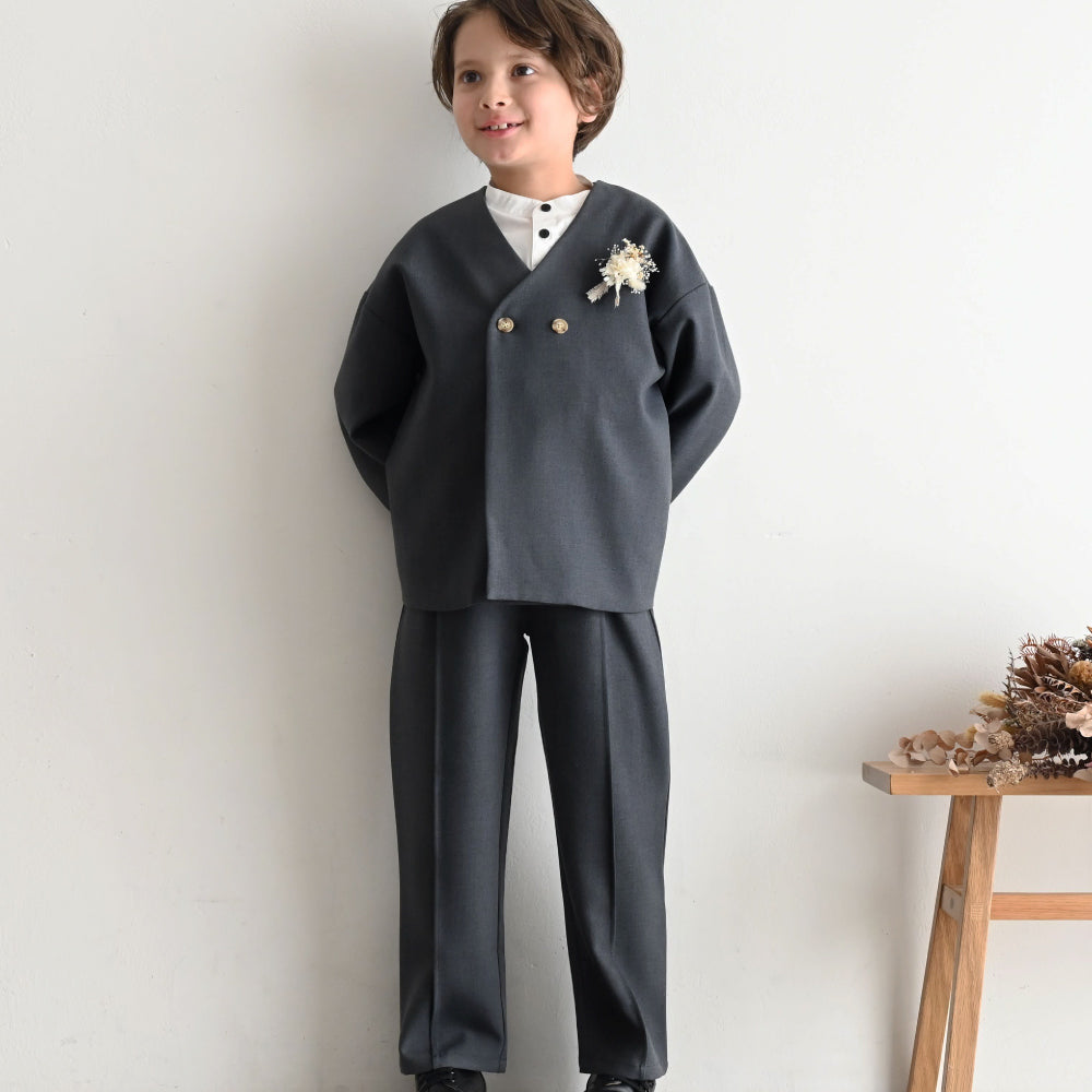 セットアップ ノーカラージャケット