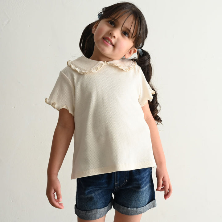 ビッグカラー 半袖 Tシャツ テレコ