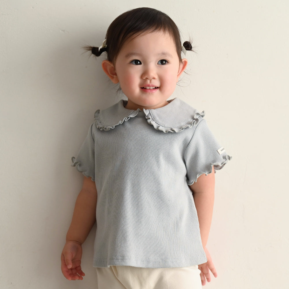 ビッグカラー 半袖 Tシャツ テレコ