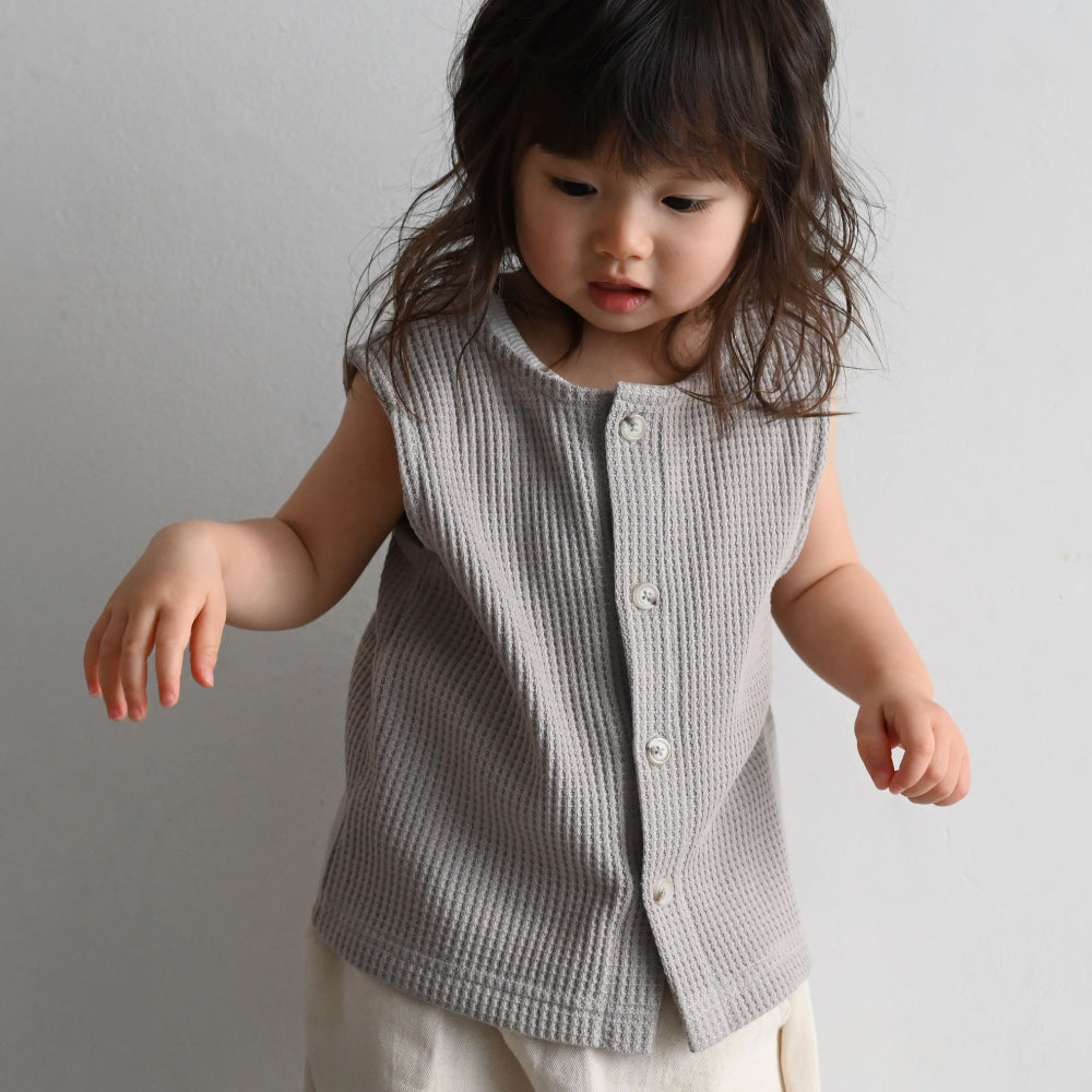 前後2way ノースリーブカットソー ラフリーワッフル