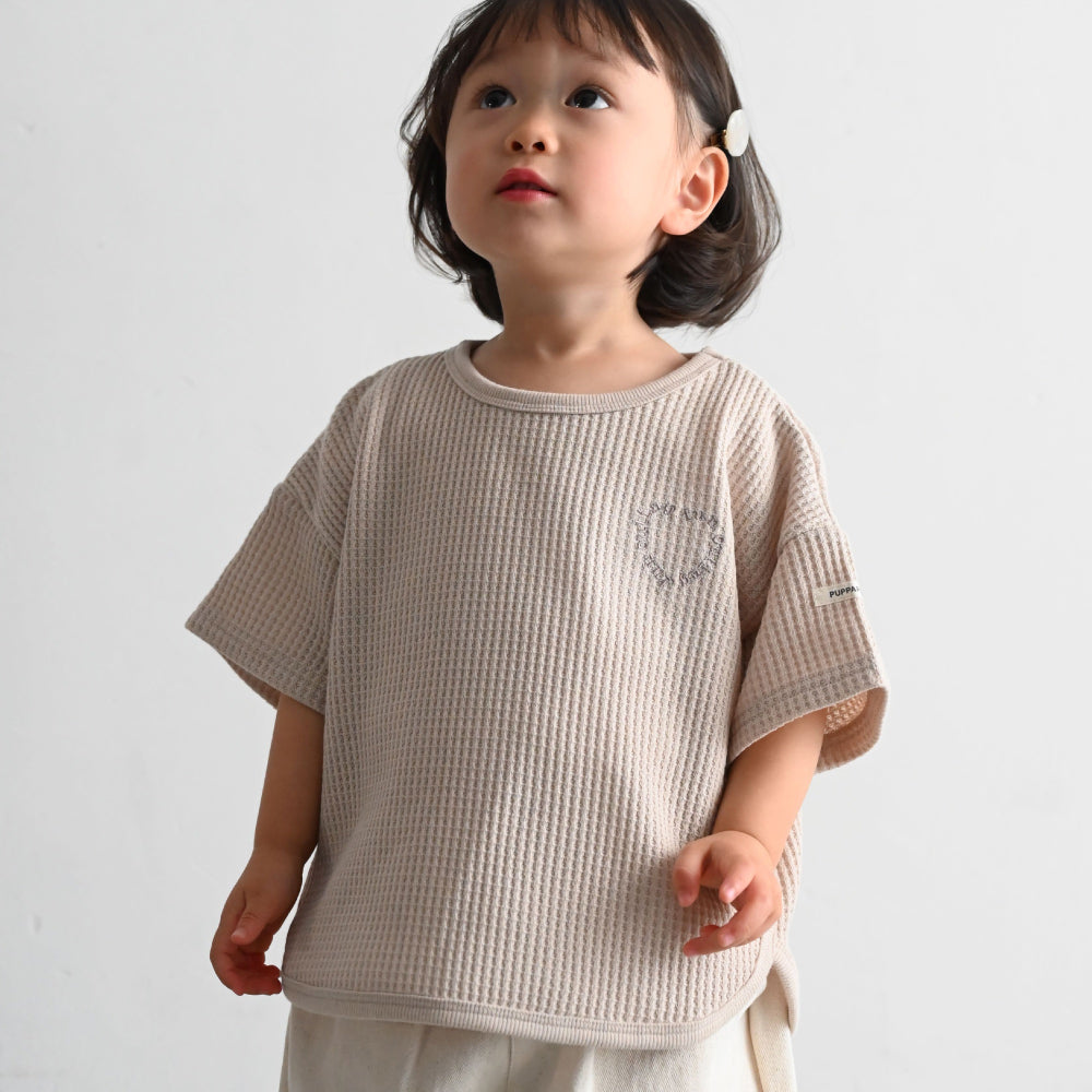 ラウンド 半袖 Tシャツ ラフリーワッフル