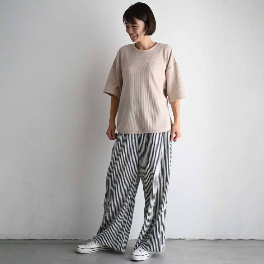 ラウンド 半袖 Tシャツ ラフリーワッフル