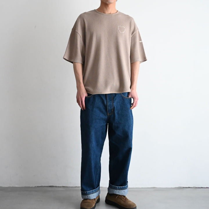 ラウンド 半袖 Tシャツ ラフリーワッフル