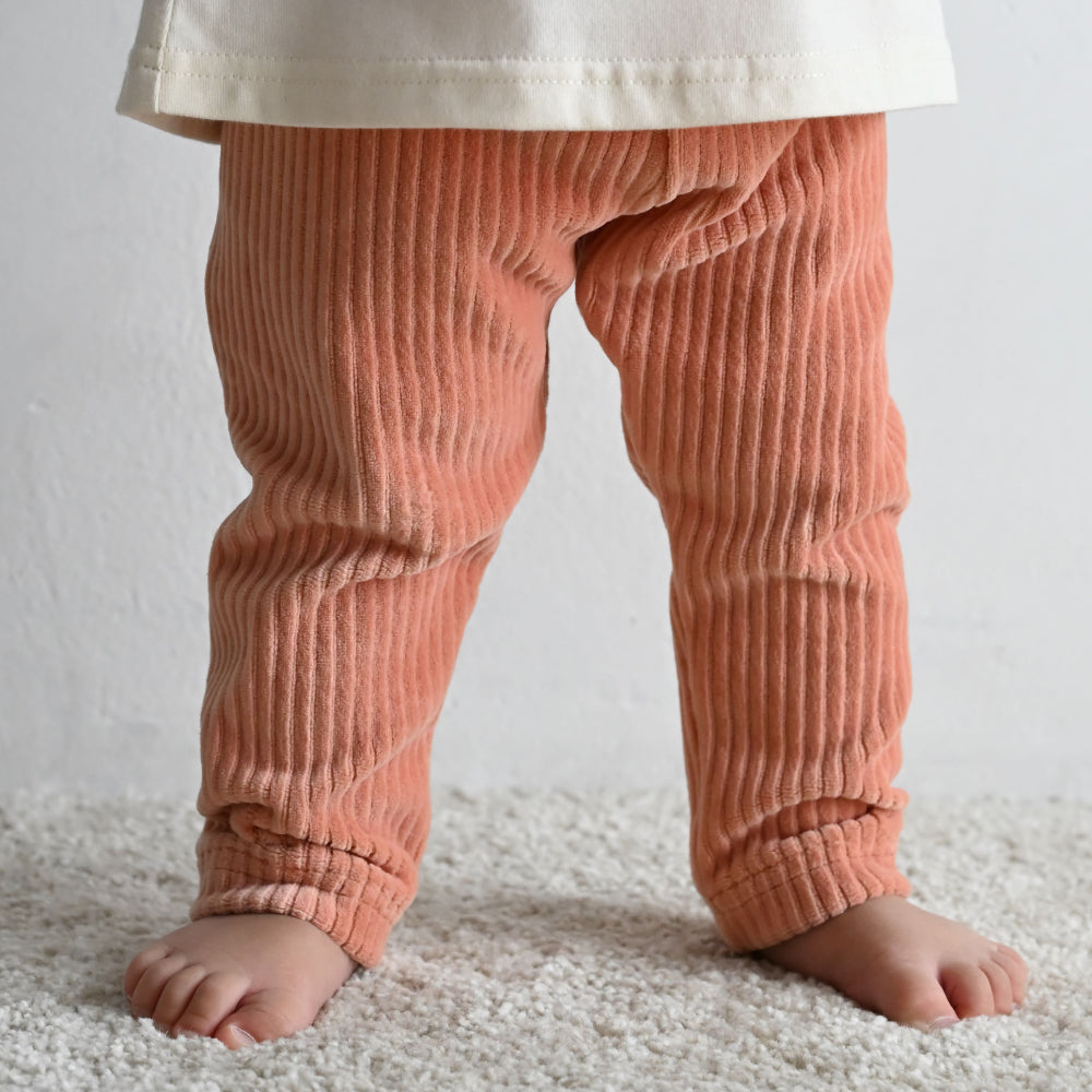 おなかが出にくい レギンス パンツ カットコーデュロイ