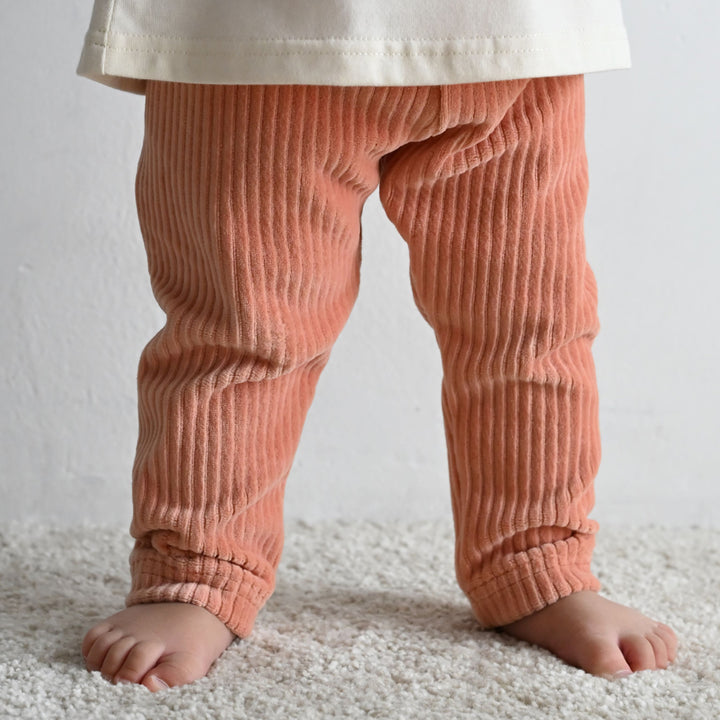 おなかが出にくい レギンス パンツ カットコーデュロイ