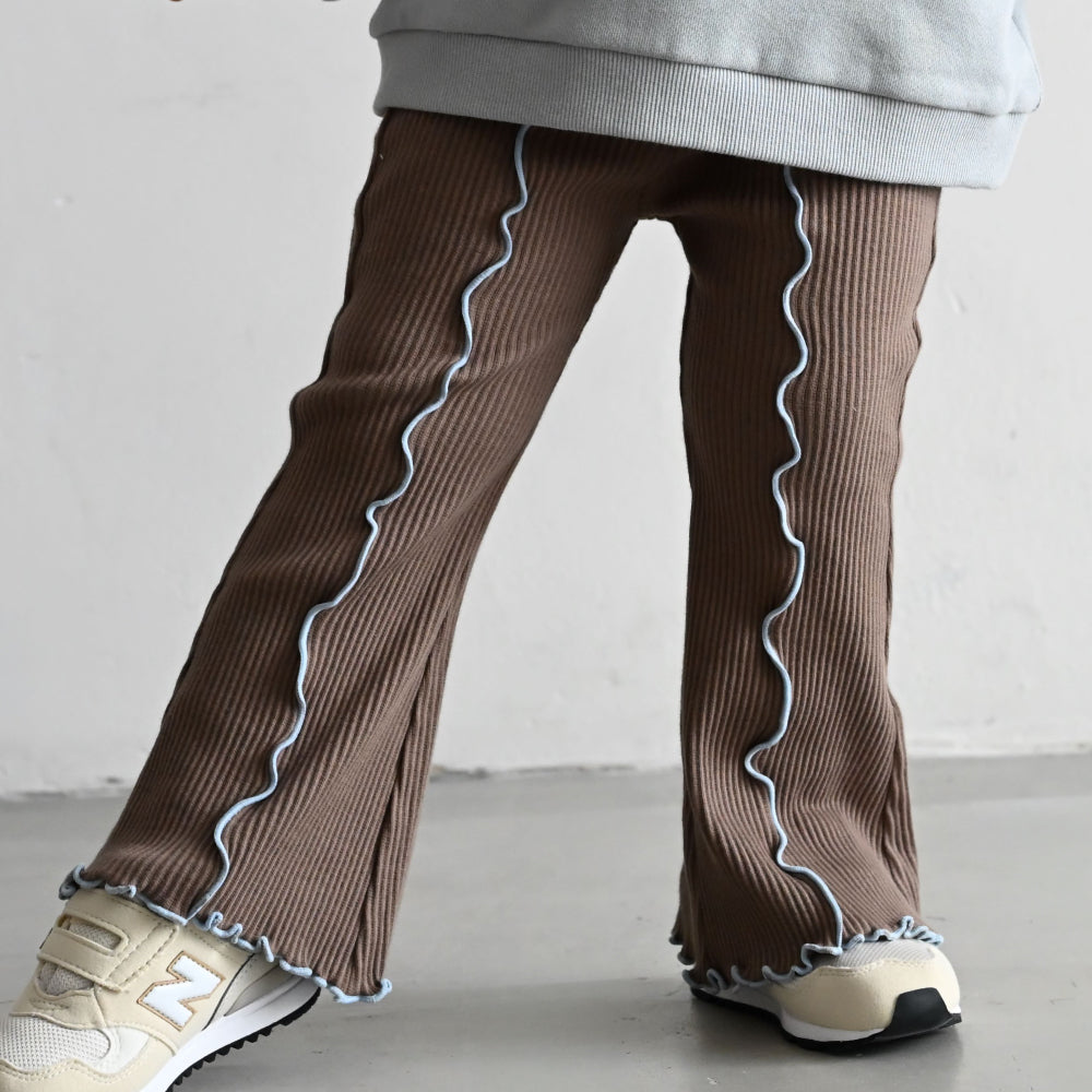 メロー フレア パンツ リブ