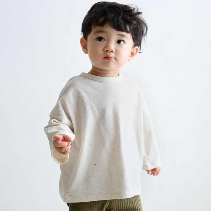 【秋冬】 カラーネップ オーバーサイズ 長袖 Tシャツ