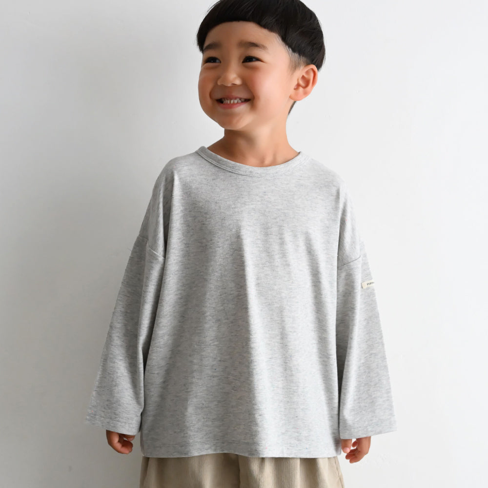 【秋冬】 カラーネップ オーバーサイズ 長袖 Tシャツ