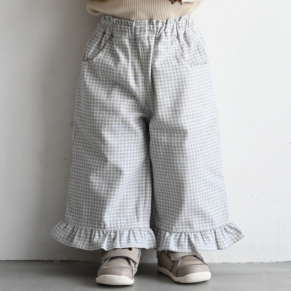 裾フリル ワイド パンツ