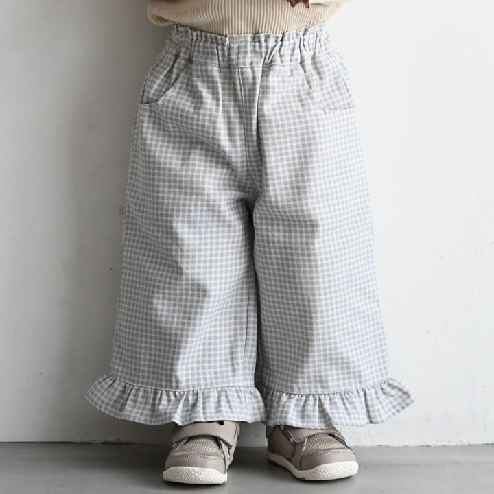 裾フリル ワイド パンツ
